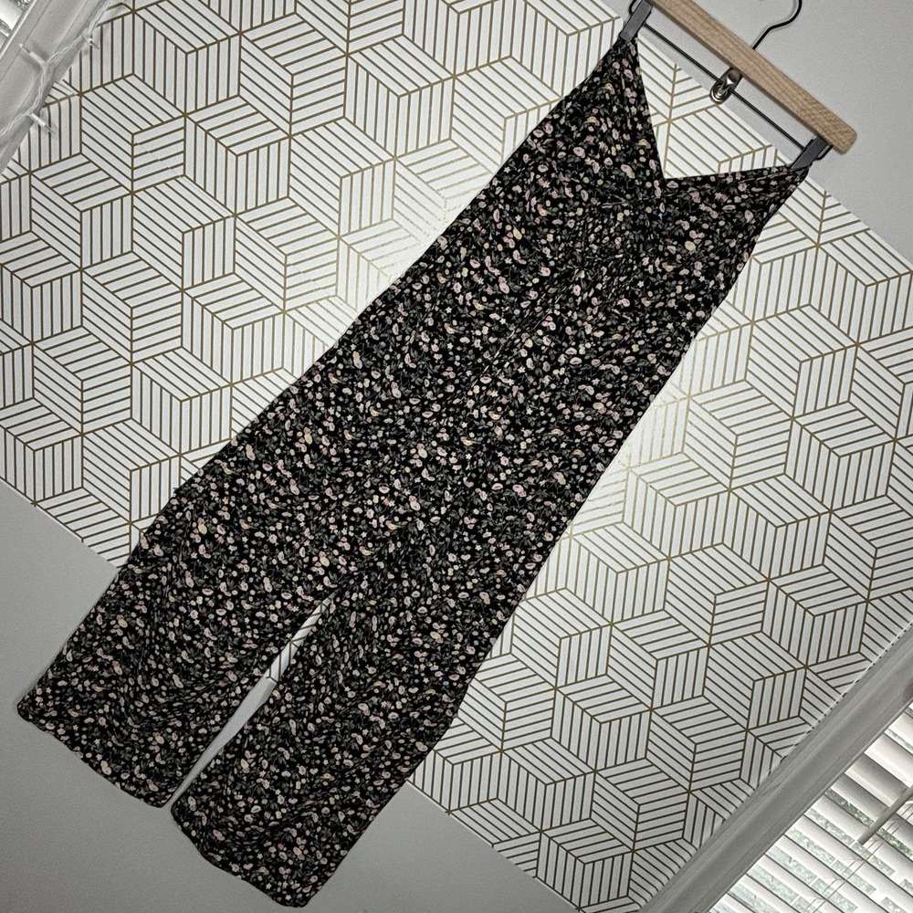 Abercrombie & Fitch Black Floral Jumpsuit